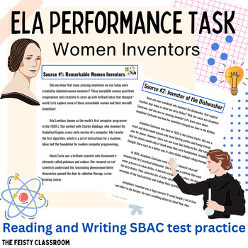 Preview of ELA Performance Task - Women Inventors - Reading and Writing SBAC Practice