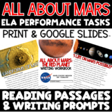 ELA Performance Task Writing Prompts All About Mars - Test