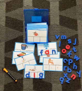 Preview of ELA Phonics Kindergarten CVC words consonant vowel consonant task box activity