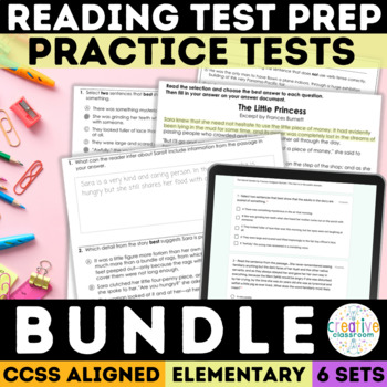 Preview of CAASPP Test Prep Practice Test Reading Assessment Bundle Fiction and NonFiction