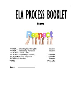 Preview of ELA Process Booklet on the theme of RESPECT