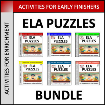 Preview of ELA Puzzles Bundle - language arts enrichment for early finishers