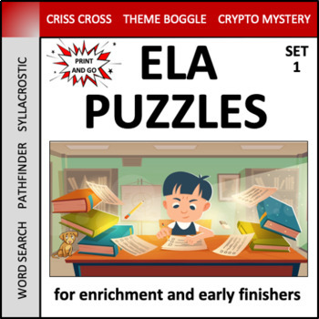 Preview of ELA Puzzles: Set 1 - language arts enrichment for early finishers