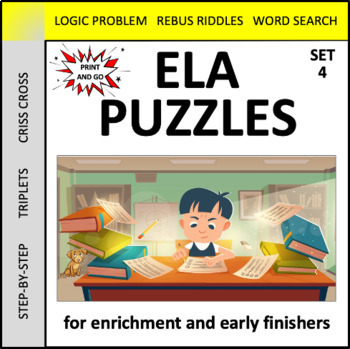 Preview of ELA Puzzles: Set 4 - language arts enrichment for early finishers