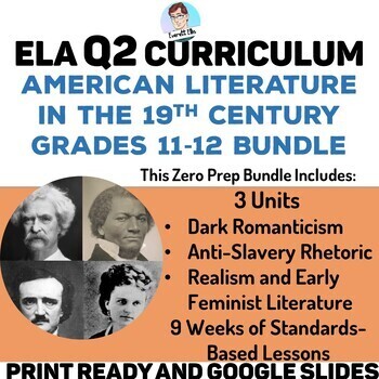 Preview of ELA Quarter 2 American Literature Curriculum Grades 11-12 Bundle