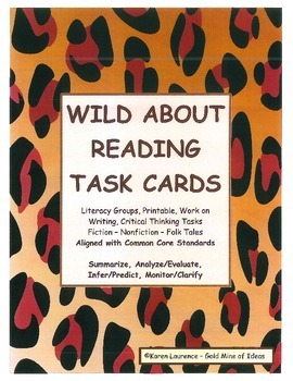 Preview of CCSS ELA READING TASK CARDS  Summarize Analyze Evaluate Infer Predict