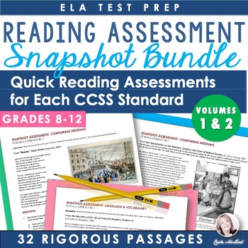 Preview of ELA Test Prep  - Quick Reading Comprehension Assessments for Each CCSS Standard