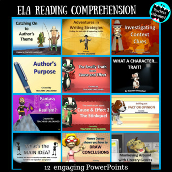 Preview of ELA Reading Comprehension PowerPoint Bundle