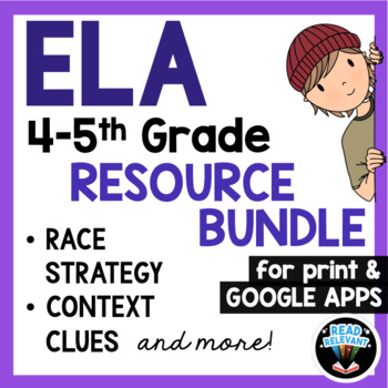 Preview of ELA Reading Comprehension & RACE Strategy Writing Prompts Bundle, 4th 5th Grade