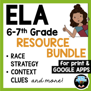 Preview of ELA Reading Comprehension & RACE Strategy Writing Prompts Bundle 6th 7th Grade