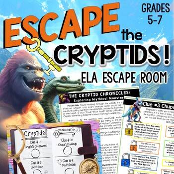 Preview of ELA Reading Comprehension Review Escape Room End of Year Breakout Activities