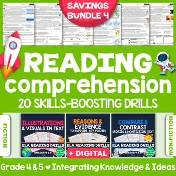 ela reading comprehension worksheets skills boosting bundle iv grade 4 5