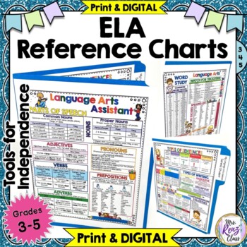 Preview of ELA Reference Chart Student Tool - Language Arts Student Office Print & DIGITAL