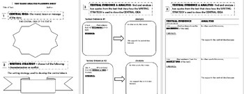 Preview of ELA Regents Prep: Part 3 Planning Organizer + Writing Template