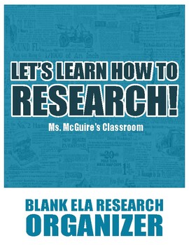 Preview of ELA Research Project BLANK