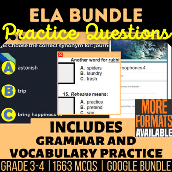 Preview of ELA Review Worksheets Slides Forms | Nouns Verbs Adjectives Homophones Grade 3-4