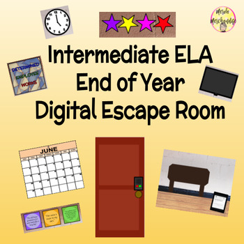 Preview of ELA Review End of Year Digital Escape Room Challenge