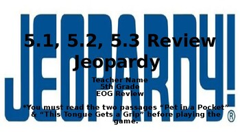 Preview of ELA Review Jeopardy