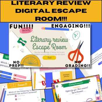 Preview of ELA Review of Literary Devices Digital Breakout/Escape Room