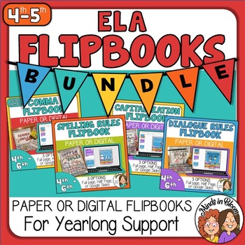 Preview of ELA Rules Flipbook BUNDLE - Paper-based or Google Slides