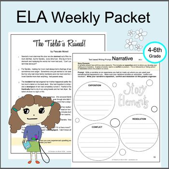 Preview of ELA SEL themed narrative writing prompt spelling enrichment centers