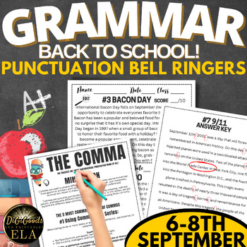 Preview of ELA SEPTEMBER Morning DO Now Work  Bell Ringers Grammar BACK TO SCHOOL