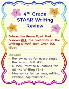 Preview of 4th grade Revise and Edit STAAR Review, Grammar Review