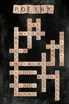 Preview of ELA Scrabble Classroom Decoration - Poetry