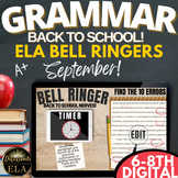 ELA September Morning Work Do Now Bell Ringers Grammar BAC