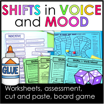Preview of Shift in Verb Voice and Mood Print and Digital 7th, 8th, 9th, 10th Grade Grammar