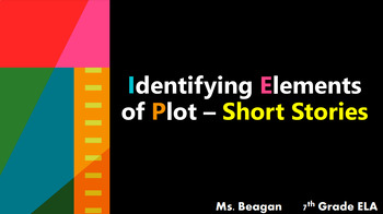 Preview of ELA: Short Stories - Elements of Plot - Setting & Characters - PPT w/ Notes
