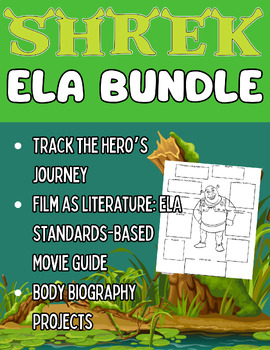 Preview of ELA Shrek BUNDLE: Hero's Journey, Film as Literature, & Body Biography Projects