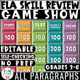 ELA Skill Review Game Show | Reading Review Game | Fun Test Prep