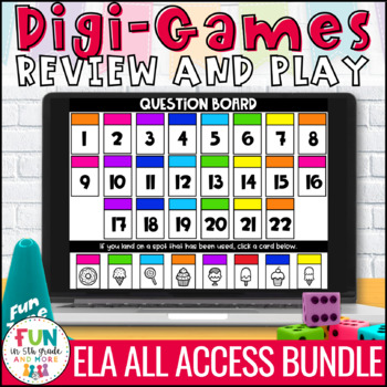 Preview of ELA Skills Digital Review Games ALL Access Bundle | Interactive & Self-Checking!