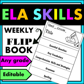 Preview of ELA Skills Weekly Flip Book