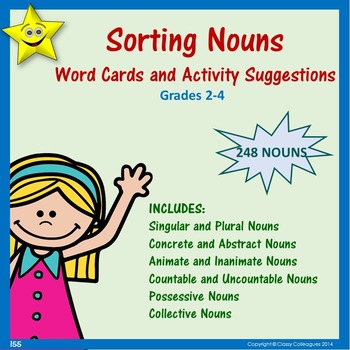 Preview of Nouns Word Cards and Activities