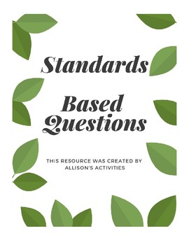 Preview of ELA Test Prep Standards Based Questions - Reading Questions Review