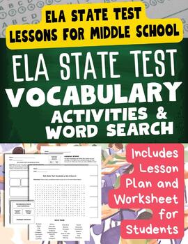 Preview of ELA State Test Vocabulary Activity Word Search Vocab ELA Test Middle School ELA