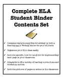 ELA Student Binder Contents