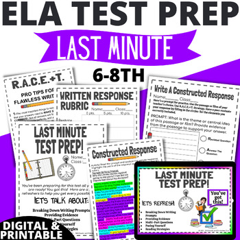Preview of ELA TEST PREP RACE WRITING STRATEGY PRACTICE CONSTRUCTED RESPONSE W PROMPTS