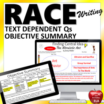 Preview of ELA TEST PREP Reading Comprehension | RACE Strategy  Distance Learning