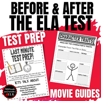 Preview of ELA TEST PREP and AFTER STATE TESTING ACTIVITIES | Literary Review with Movies
