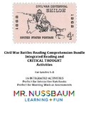 ELA TEST Practice: Civil War Battles Reading Comprehension Bundle
