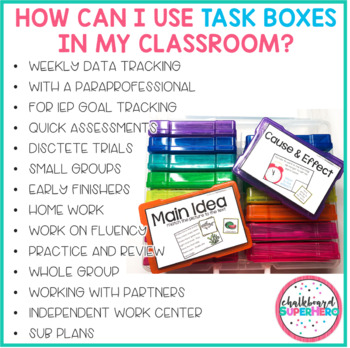 ELA Task Boxes: Set one - Primary