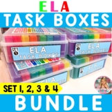 ELA Task Boxes: Set 1, 2, 3 & 4 (bundled)