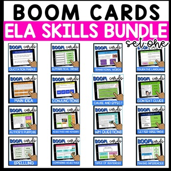 Preview of ELA Task Boxes Set 1 (Grades 3-5) BUNDLE: Boom Cards™