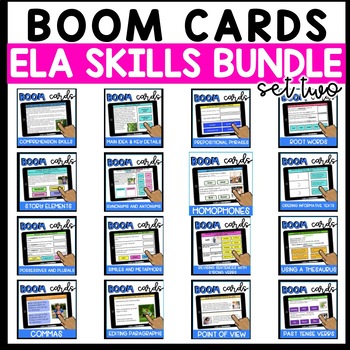 Preview of ELA Task Boxes Set 2 (Grades 3-5) BUNDLE: Boom Cards™