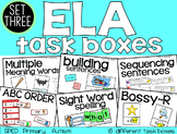 ELA Task Boxes: Set three - Primary