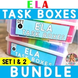 ELA Task Boxes: Set 1 (grades 3-5) by Chalkboard Superhero