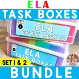 ELA Task Boxes: grades 3-5 - Set 1 & 2 (bundled)